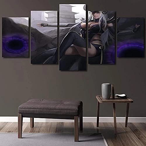 Anime-Sexy Waifu Poster 5 Teilig Leinwand Hd Bilder Wandbilder Tapete Gemälde Leinwanddrucke Modern