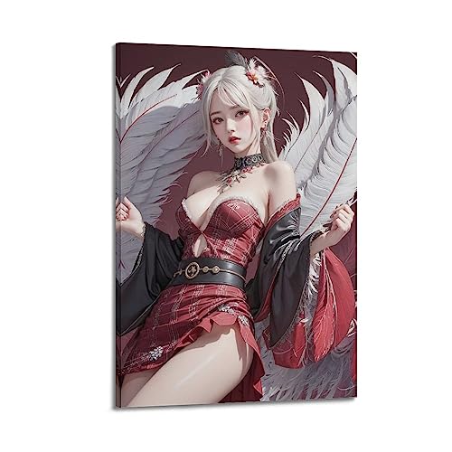 BITTU Girl Poster Anime-Stil Sexy Asiatische Waifu Malerei Leinwand Wand und Bild Familie Schlafzimm