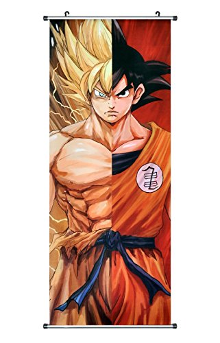 Dragon B. Rollbild | Kakemono aus Stoff Poster 100x40cm Motiv: Super-Saiyajin