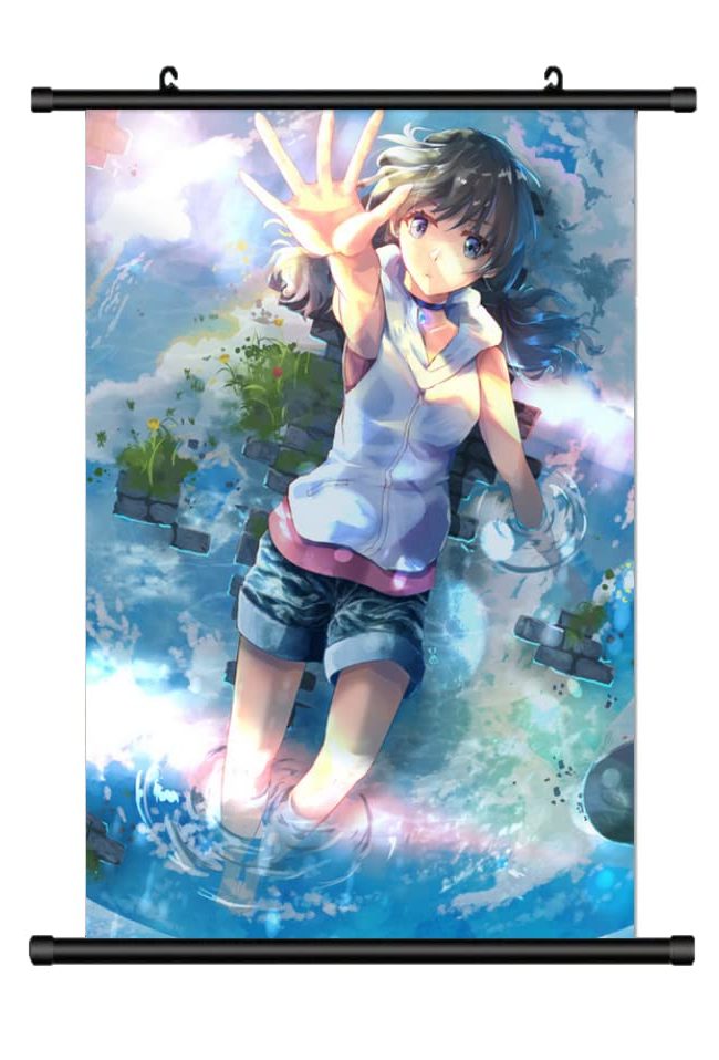 KARMA-X 60x90CM Das Waifu, das die Sonne berührte Kakemono Rollbild | Anime Manga Stoffposter Walls