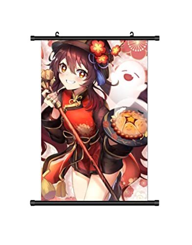 KARMA-X 60x90CM Genshin Impakt Kakemono Rollbild | Anime Manga Stoffposter Wallscroll Poster Wanddek