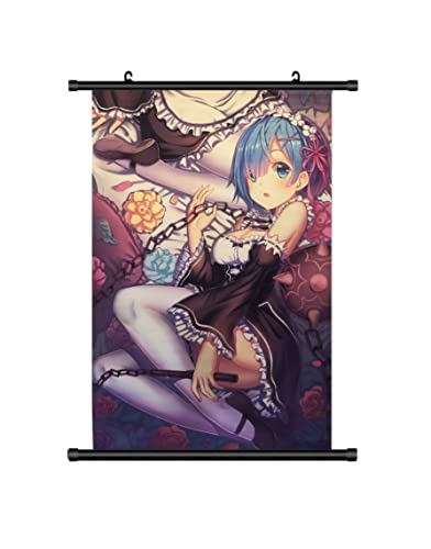 KARMA-X 60x90CM Leben in einer anderen Welt Re:Zero Re Zero Kakemono Rollbild | Anime Manga Stoffpos