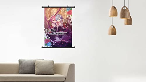 KARMA-X 60x90CM Leben in einer anderen Welt Re:Zero Re Zero Kakemono Rollbild | Anime Manga Stoffpos