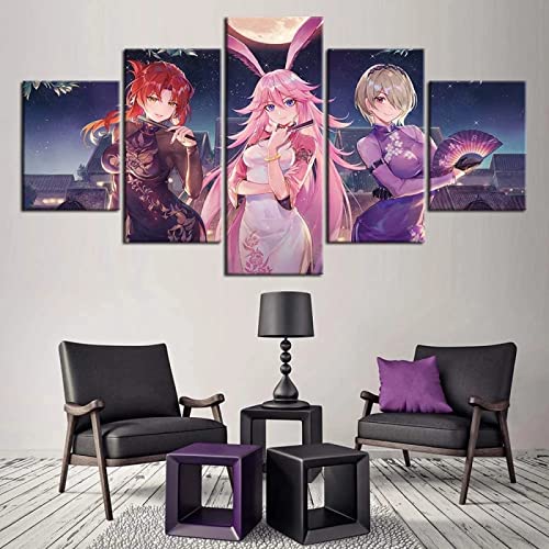 drucke Modular Wandkunst Modern Wanddekoration Wandbilder Wohnzimmer Leinwandbild 5 Teiliges Poster 