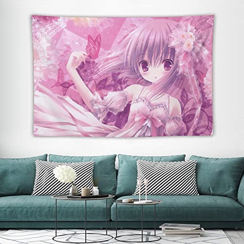 QINGRONG Anime-Poster, Schönheit, sexy Waifu, Polyester, Wandkunst, Wandteppich, dekorativ, Schlafz