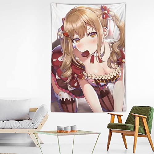 QINGRONG Sexy Girl Anime Loveliness Poster Druck Foto Gemälde Polyester Tapisserie Schlafzimmer Mod