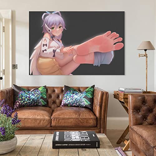 QLAZO Poster mit Anime-Waifu-Motiv, Aufschrift "Happy Sexy Looking Feet", zum Aufhängen, 30 x 45cm