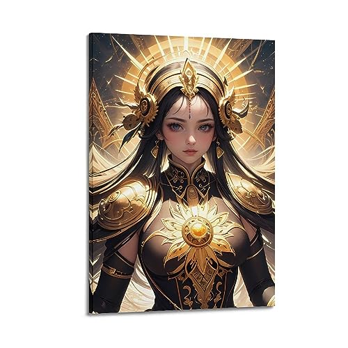 WARL Anime Golden Sexy Girls Poster, dekoratives Gemälde, Leinwand, bild, 50 x 75cm