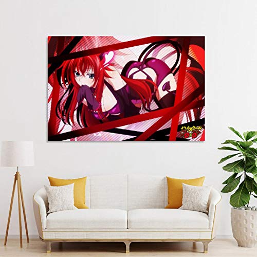 WETUO Anime-Poster, High School DXD, und sexy RIAS Gremory Poster, dekoratives Gemälde, Leinwand, W