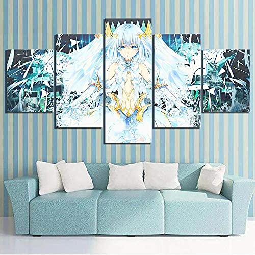 ZHRMGHG Anime Süßes Sexy Waifu Poster 5 Teilig Leinwand Hd Bilder Wandbilder Tapete Gemälde Leinw