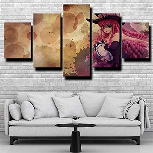 ZHRMGHG Print Canvas 5 Teilig Anime Bild Sexy Waifu Poster Leinwand Art Wandgemälde Für Wohnzimmer