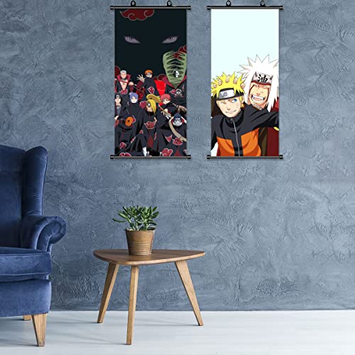 ZPPLD Naruto Poster,Naruto Rollbild,Anime Poster ,Akatsuki Poster,Anime Figur Videospiel Scroll,Stof