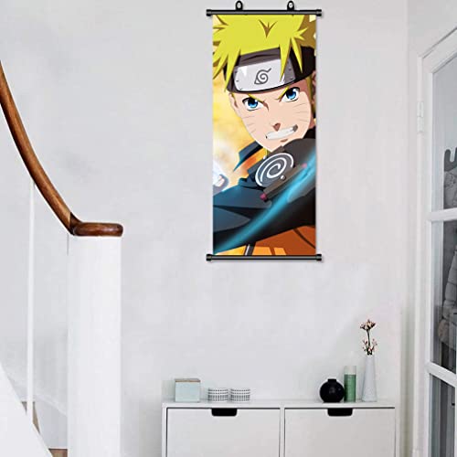 ZPPLD Naruto Poster,Naruto Rollbild,Anime Poster ,Anime Figur Videospiel Scroll,Stoff Wanddekoration